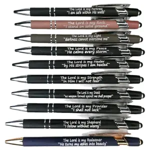 10 Faith Declaration Stylus Tip Pens Customizable to Your Faith Declarations with Inspirational Quotes on Each Pen