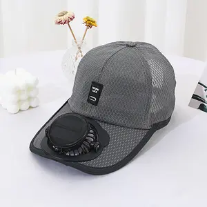 Breathable net cap with solar charging function - Fan hat for outdoor relaxation, suitable for both men and women, with sun protection and shading capabilities.