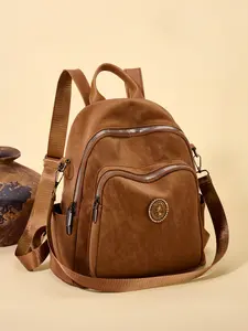 Vintage Soft Leather Backpack for Women, Large Capacity Fashionable Commuter Travel Bag, Autumn Winter New Style Bookbag, Stylish Daypack, Traveler Essentials Backpack