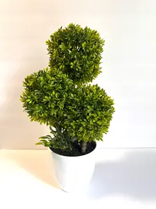 Artificial Boxwood Topiary Tree Faux Green Plant In Potted for Indoor Home Decor