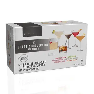 Classic Cocktail Capsule Variety Pack – Set of 6 Drink Mixes Compatible with Premium Cocktail Machines