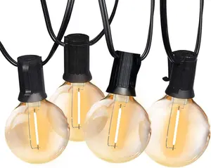 Globe Outdoor String Lights, 27FT Patio Lights with 14 G40 Shatterproof LED Bulbs(1 Spare), Waterproof Hanging Lights String for Outside Backyard, Porch, Deck, Party, Garden