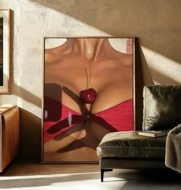 Cherry Bikini Old Money Aesthetic Printable Wall Art, Gloss Glamour Luxury Poster, Vintage Print, Photography Prints, Museum Quality Photo [ NO FRAME ]