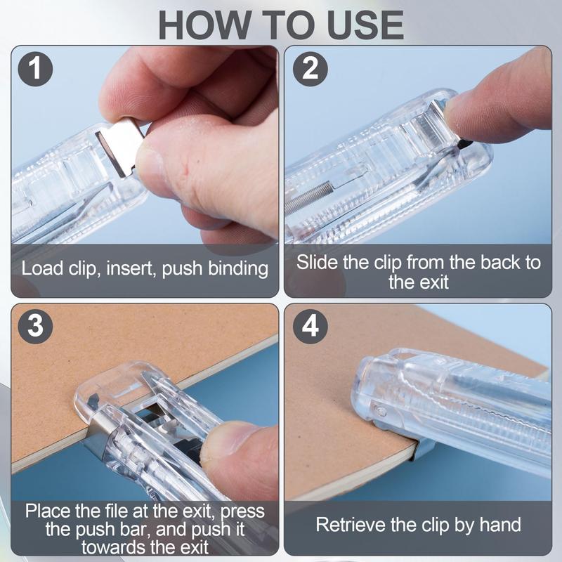 2 PCS Portable Binder Clip Dispensers with 100 Small Non-Destructive Binder Clips – Ideal for Office, Home, and School Use