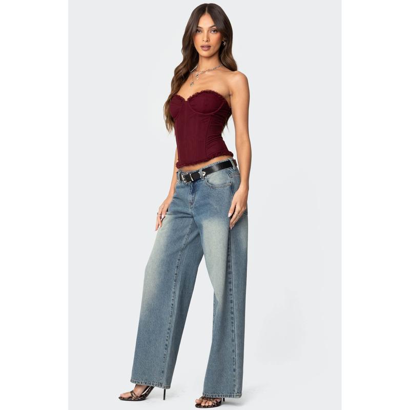 Deirdre Mesh Lace Up Corset