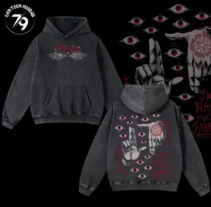 Alucard The Wings Hellsing Retro Vintage Unisex Oversize Anime Manga Acid Washed Heavyweight Cotton Hoodie, Anime Merch, Gift For Anime Fan