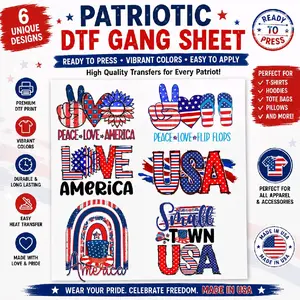 Patriotic  Dtf Gang Sheets / ready to press