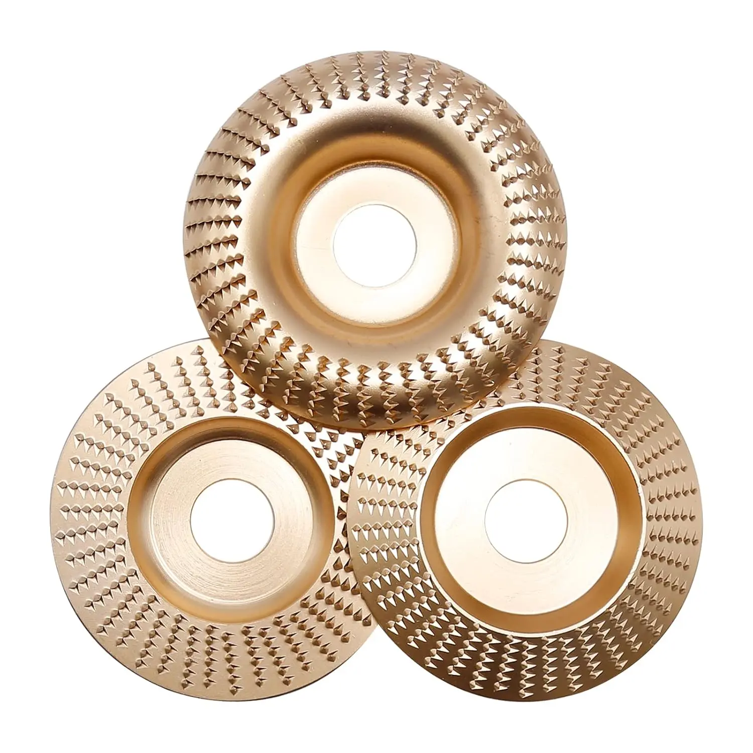 3-Pack Wood Carving Disc Tool Set, 4.5" Wood Grinding Wheels with 5/8" Arbor for Angle Grinder (Paint Residue Lift, Grinding & Polishing), Home Improvement Building Supplies Tool