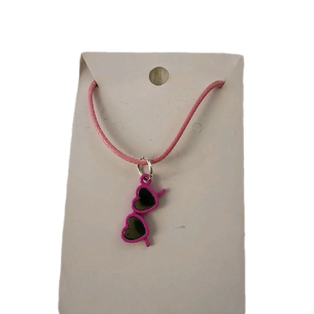 Unisex Pink Sunglass Necklace, Plastic Pendant with Comfortable Fabric Chain, Casual Accessory for Any Outfit