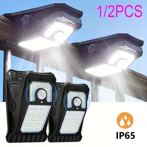 TEMPOMIND 1/2PC 45LED Outdoor Solar Clip Light with Motion Sensor and 3 Modes,IP65 Waterproof  Easy To Install, Solar Wall Light Safety Light, Suitable for Passages, Courtyards, and Enclosures