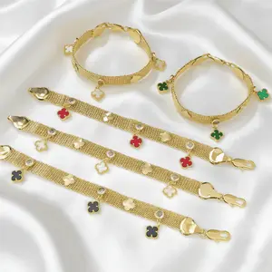 2026 Spring New Floral Bracelet Macaron Colored Floral Pendant Metal Bracelet Fashion Accessories for Women Daily Styling Ornaments Special Gift for Girlfriend or Mom