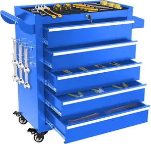 Rolling Tool Chest with 5-Drawer Tool Box with Wheels Multifunctional Tool Cart Mechanic Tool Storage Cabinet for Garage, Warehouse, Workshop, Repair Shop (Assembly Required))  tiktokshopspringglowup fathersdaygiftideas