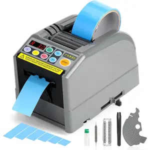 Ribbon Cutting Machine, Semi-Automatic Tape Dispenser, 6-60mm Width, 5-999mm Length, Ideal for Shipping, Schools, Restaurants, Business & Home