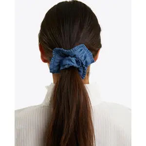 Chambray Ruffle Scrunchie