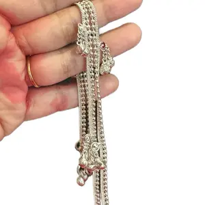 Women's Traditional Indian Nepali Silver-Plated Anklets, 2-Piece Set, Anklets For Women
