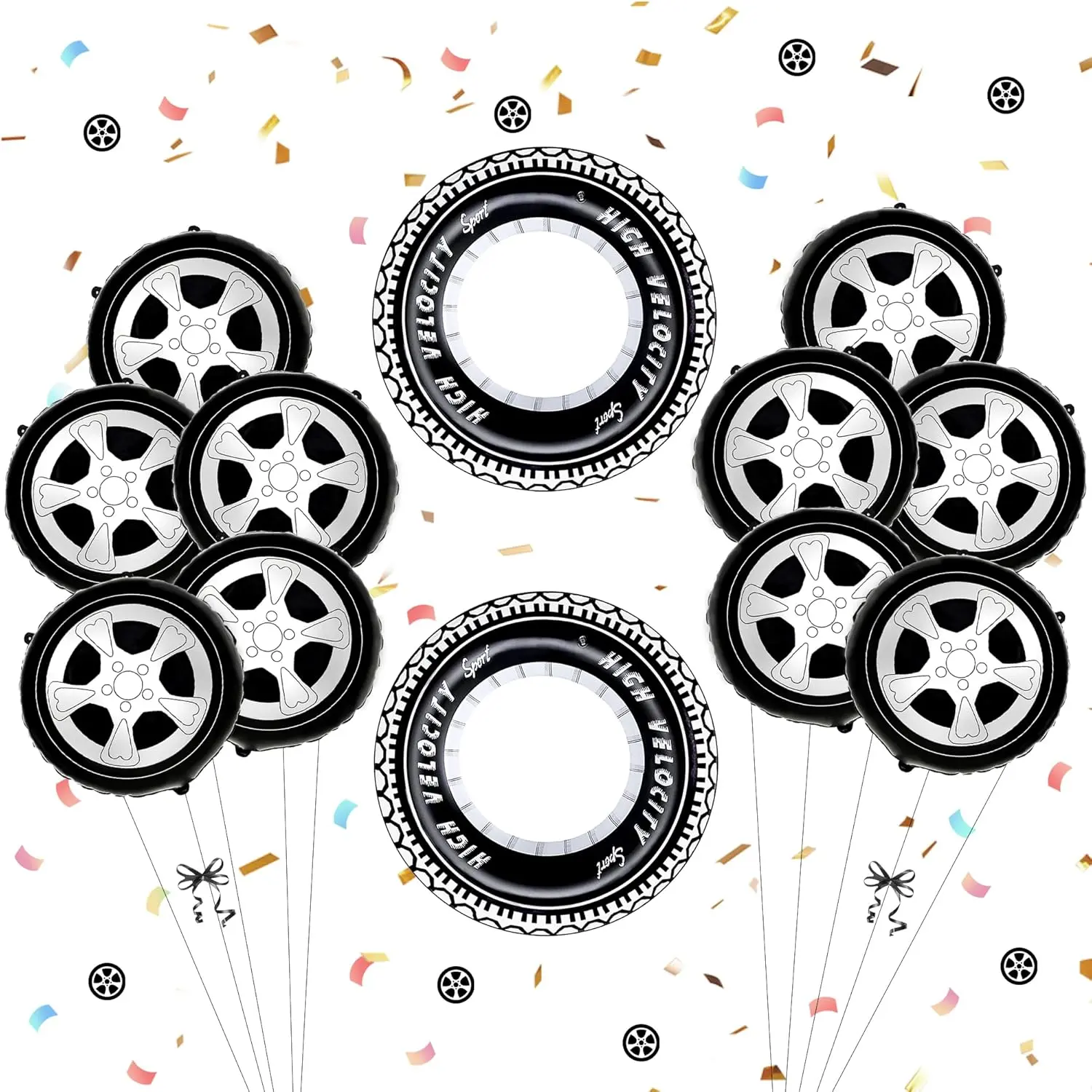 20 count Race  Balloons Race  Birthday Party Supplies Wheel Tire Checkered Balloon Garland Arch Racing  Birthday Decorations for Boys  Wheels Party Favors