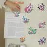 Eight-piece set of dragonfly and flower pattern diamond painting magnet refrigerator stickers, specially shaped DIY diamond art painting kit, home refrigerator, car mailbox decoration, Flower Magnets