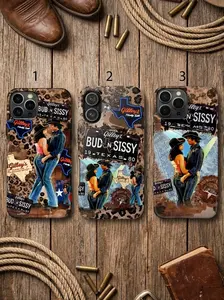 Gilley’s Bud N Sissy Phone Case – Texas Honky Tonk Cowboy Couple Vintage Western Phone Cover, Country Style Aesthetic