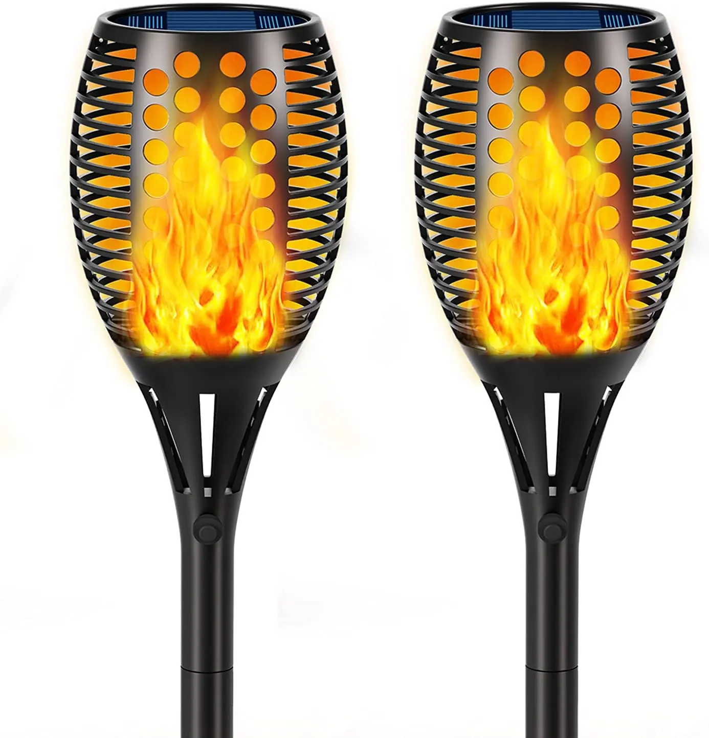 Aityvert Flickering Flame Solar Torch Lights Outdoor, 43" Tall, 2 Pack| Realistic 96-LED Flame Effect,Higher & Larger,IP65 Waterproof, Landscape Decoration Auto On/Off for Patio, Garden,Pathway