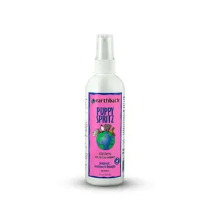 Wild Cherry 3-in-1 Puppy Deodorizing Spritz - Dog Odor Eliminator for Strong Odor, Cruelty-Free Dog Cologne, Wash Spray, Made in USA Bathing Supplies - 8 Oz (1 Pack)