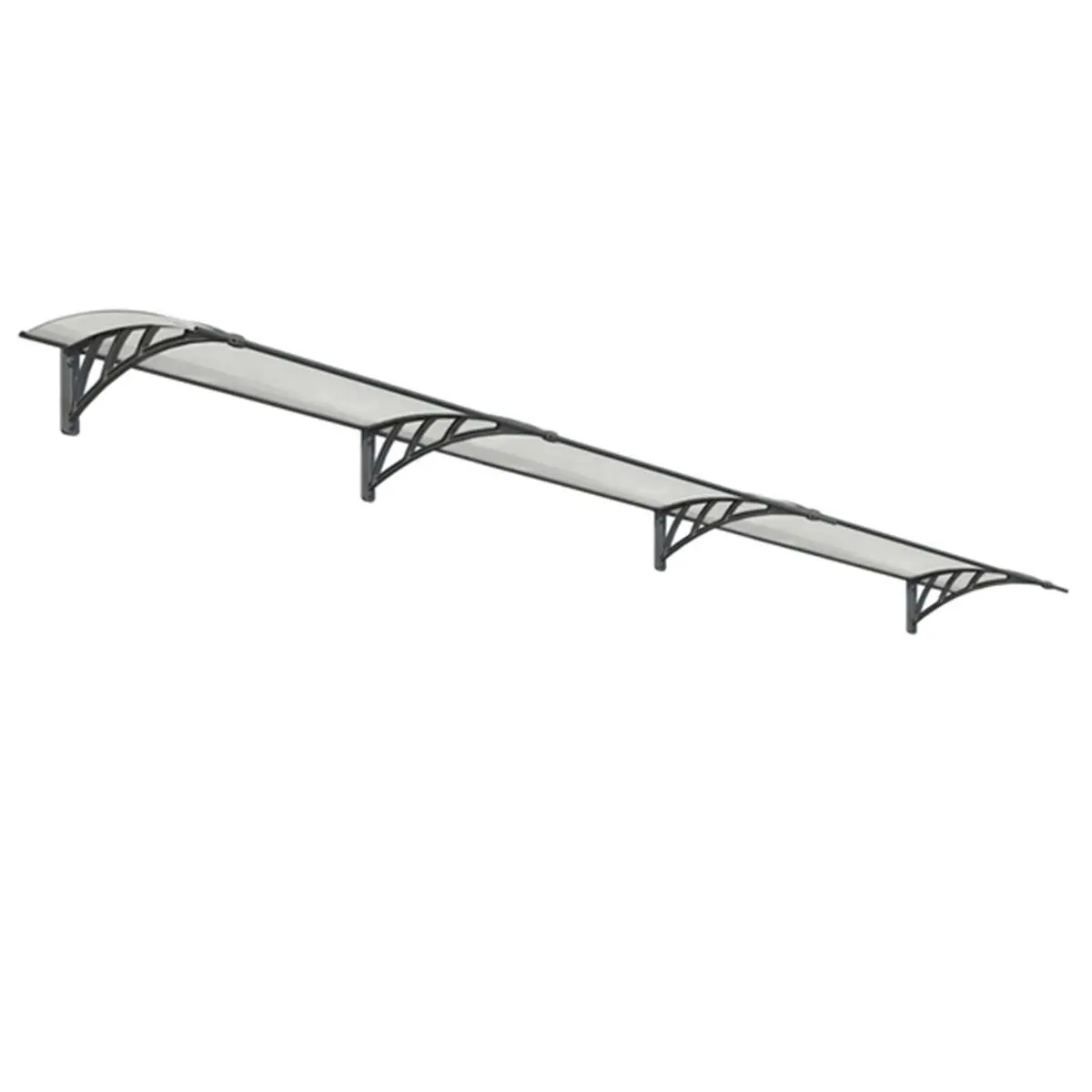 Neo 4050 Translucent Polycarbonate Patio Awning Kit, 3 x 13 ft, DIY Setup, Polymer Arms, Twin-Wall Panel