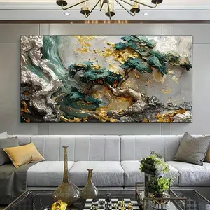 1pcs Framed Canvas Painting - Modern Relief Tree Canvas Painting Art Room, Modern Canvas Poster for Dining Room and Living Room Decoration Ornaments Wall Artistic Photo