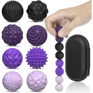 Silicone Magnetic Balls, Fidget Toys for Adults & Teens, 8PCS Stress Balls Sensory Toy, Quiet Magnet Desk Fidgets with Textured, ADHD Anxiety Relief Items, Fun Stocking Suffers Gifts