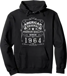 American Original Since 1964 60th Birthday Vintage Biker Men Pullover Hoodie