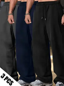 Men's Standard Fit Sports Pants, Versatile Casual Straight Leg Joggers, Soft Tech Training Pants for Fitness Running and Daily Wear