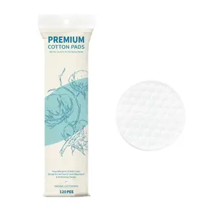 120 Count Hypoallergenic 100% Cotton Rounds, Organic Cotton Pad, Ideal for Makeup Remover & Gentle Skin Care, Perfect for Any Application Area