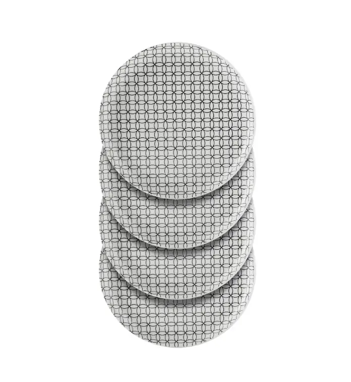 Alessandra Black 4-Pack Stoneware Dinner Plate Set, 10.5" - Perfect for Your Kitchen