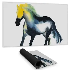 360 stand Horse Theme Desk Mat - 14x24 in, Farm Animals Home Decor, Water Repellent, Smooth Surface, Rubber Back, Desk Protection, Bedroom/Office Use