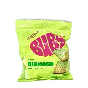 Bubs Swedish Gummy Candy Giant Diamond Tutti Fruity Sour Swedish Import 5.5oz Bag
