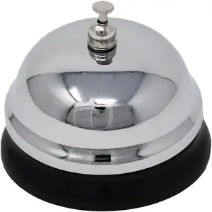 Stainless Steel Service Bell - Sleek Metal Call Bell for Reception, School, Kitchen, Shop, Restaurant, Hospitals and Dog Training - Ring Bell for Service - Silver Bell