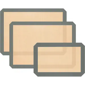 Baking Mat,   Oven Baking Sheet, Heat Resistant Nonstick  Safe Baking Mat for Cookie, Bread, Pastry (Pack of 3) (Gray)