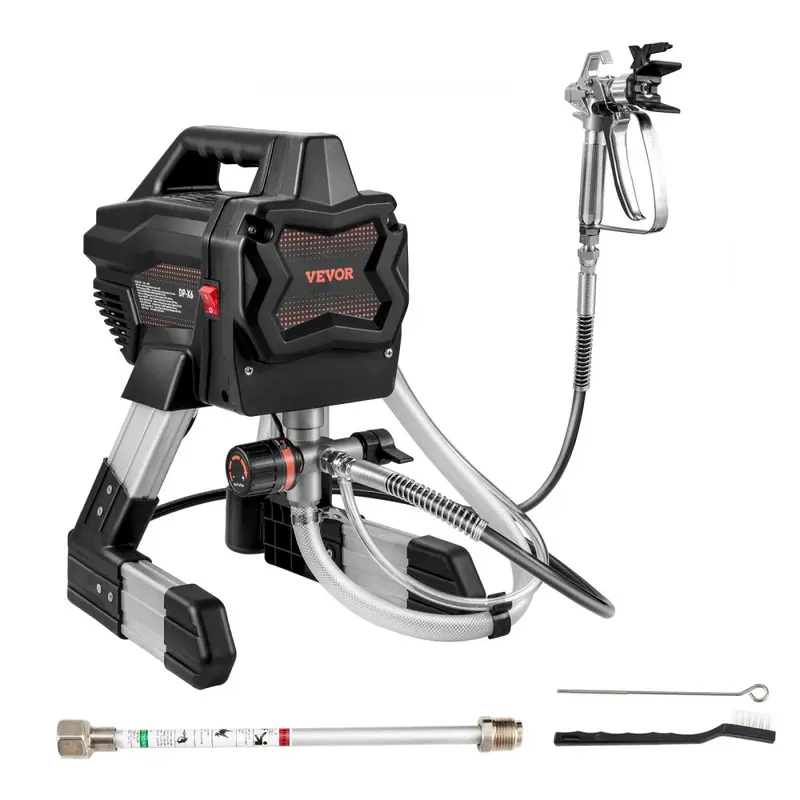 【ToolUpgrade】VEVOR High-Efficiency HEA Technology Airless Paint Sprayer Gun with Paint Sprayer Pump, 7/8HP 650W Electric Model, 2900PSI, Adjustable Flow Control, 24.6ft/7.5m Hose, Extension Rod, Cleaning Kits for Fence, Furniture, DIY Enthusiasts