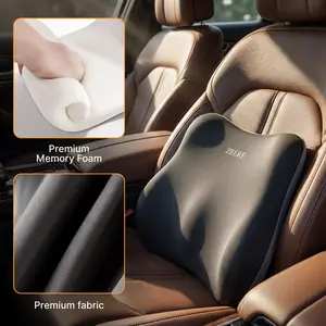 Ergonomic Memory Foam Lumbar Support Pillow for Office Chair & Car Seat, Lower Back Pain Relief Cushion for Long Sitting, Posture Corrector Waist Backrest