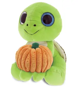 Small Green Sea Turtle Plush, Sparkle Eyes Plush Pumpkin Stuffed Toy