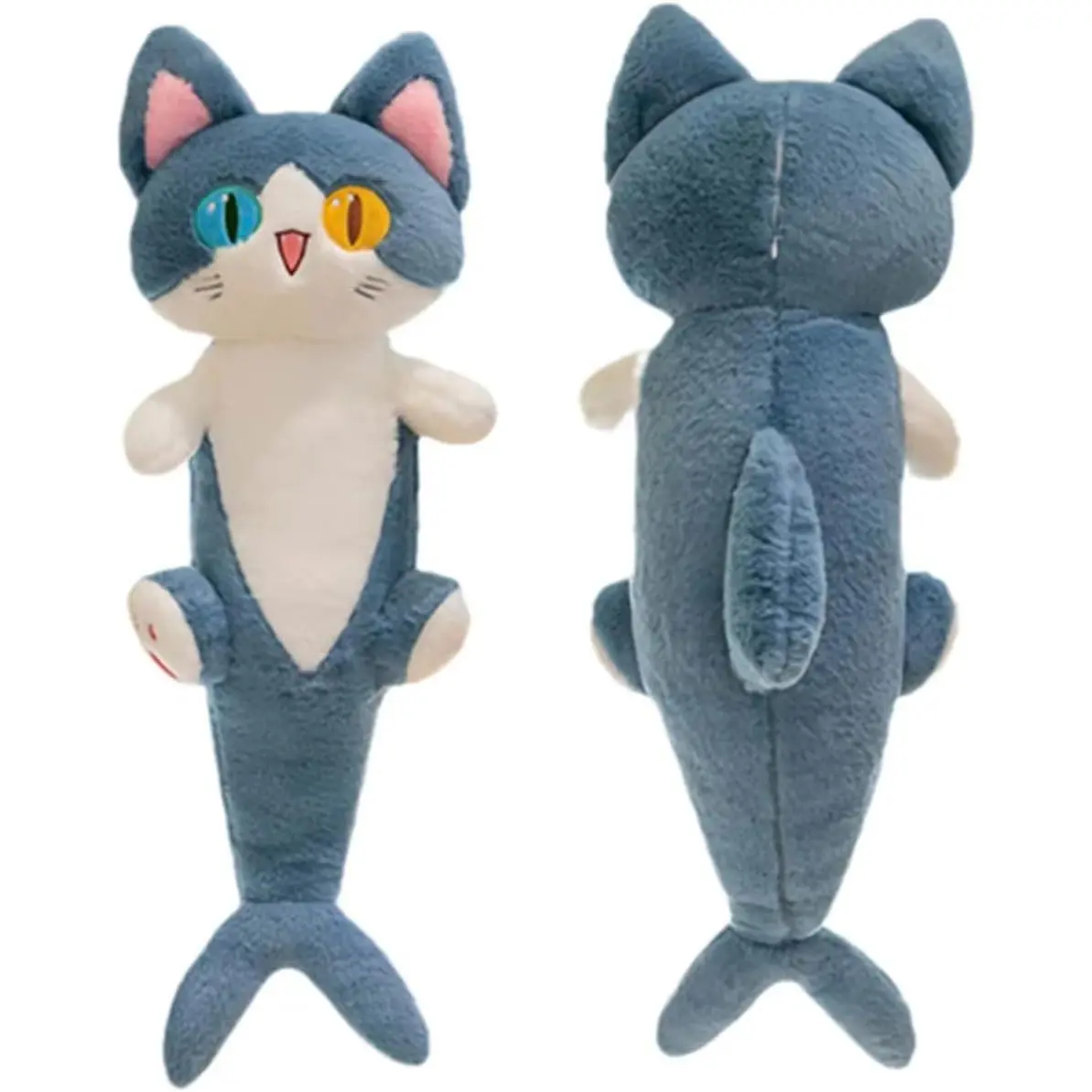 Cute Plush Shark cat Toy, Cartoon Soft Stuffed Pillow Long Throw Sleeping Pillow,Shark Gifts for Kids (50cm/19.6in)