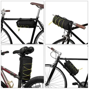 Nylon Fabric Road Bike Bag 2.5L Waterproof Multifunctional Cycling Bag in Purple Black Green Pink 23.5x11cm