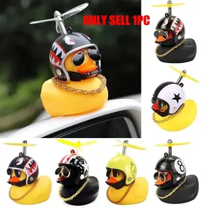 Car Bicycle ornament Small Yellow Duck Airscrew Helmet Duck Ducky Bicycle Wind Motor Riding Cycling Ornament