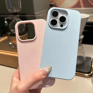 Titanium Gray Camera Control Button Genuine Liquid Silicone Case for iPhone 17Air 17 16 15 14 13 12 11 Pro Max Plus Full Shockproof Soft Phone Cover Protective Cellphone Casing Protector