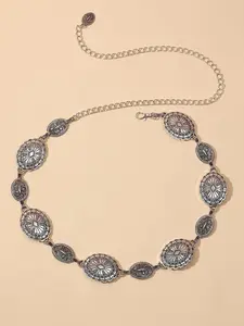 Western Metal Concho Belt for Women Cowgirl Chain Belts for Dresses Jeans Country Concert Outfit