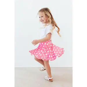 Pink Polka Dots Ruffle Twirl Skort