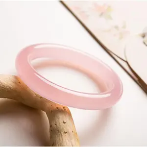 Pink Jade-Look Bangle Bracelet for Women – Elegant Fashion Bracelet, Everyday Jewelry Gift