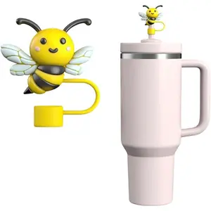 10mm Cute Bee Shape Straw Cover Cap Tip for  Tumbler