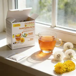 100 Bags Bulk Value Pack Roasted Dandelion Root Tea - Daily Liver & Kidney Support, Bloating Relief & Digestive Wellness, Caffeine-Free Coffee Substitute, Travel & Office Essentials, Portable Healthy Drink for Men & Women outdoorfun Herbal Tea Beverage, L