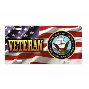 US Navy veteran novelty Front license plate Decorative Military vanity aluminum car tag