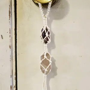 macrame crystal door hanger