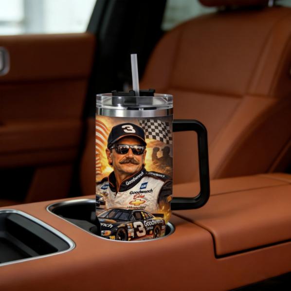 Dale Tumbler 20oz 40oz, Dale 25 years memories Tumblers, Travel Mug with Handle and Straw, Gift For Racing Fans Water Bottles Drinkware Flasks, 4th Of July Bottled